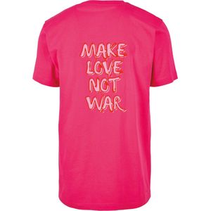 T-shirt roze XL - Make love not war - soBAD. | T-shirt unisex | T-shirt mannen | T-shirt vrouwen | Humor | Love