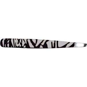Baruffaldi - Professional - Pincet - Schuine Punt - Zebraprint - 9,5cm.