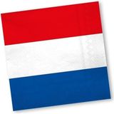 Holland rood wit blauw servetten 20 stuks - Holland/ Koningsdag thema versiering