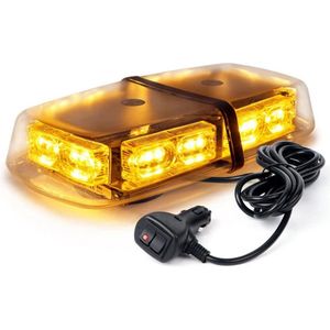 LED - Zwaailicht - Amber - Dakmagneet - Zwaailamp - Strobe en Alarmlicht - 12V/24V