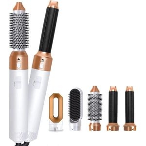 By Barkhuis hairstyler 5-in-1 - Multifunctionele stijltang - Wit/goud - Multistyler en föhn - Krultang 5 in 1 - Föhnborstel