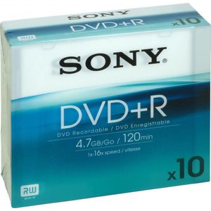 Sony DPR120 - 10 x DVD+R - 4.7 GB ( 120min ) 16x - slim jewel case - storage media