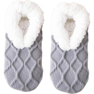 Sokken - Warme sokken - Lounge sokken - Dames pantoffelsokken - Winter warme vloersokken - Fleece sokken - Comfortabel - Winter warmte - Super comfortabele dames lounge pantoffels - One size - Donkergrijs
