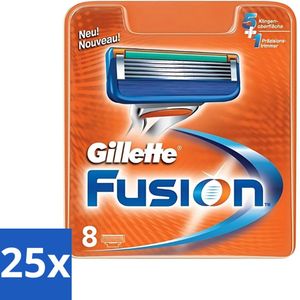 25 x Gillette - Fusion - Precisie en comfort - 8 Navulscheermesjes - Scheermesjes 8 Stuks - Scheerapparaat - Scheergel - Scheerschuim