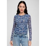 T-shirt - Dierenprint - Lichte Stof - Lange Mouw - Slanke Pasvorm