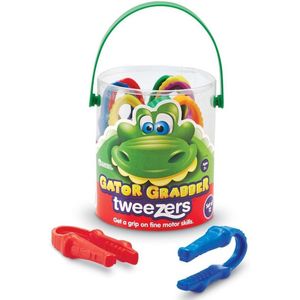 Set van 12 Krokodilvormige Pincetten voor Fijne Motoriek