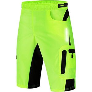 RAMBUX® - Fietsbroek Heren met Zeem - MTB Broek - Fluor Geel - Mountainbike - Fietskleding Short - Sportbroek - Maat 3XL