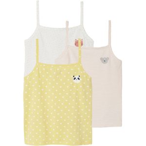 Set van 3 - Tanktops - Lichtgeel - Meisjes