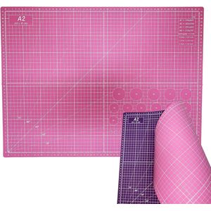 Professionele A2-snijmat in roze en paars | Ideaal voor patchwork, naaien en knutselen | Zelfgenezend | 60x45cm | 2 kleuren voor betere zichtbaarheid, roze en paars