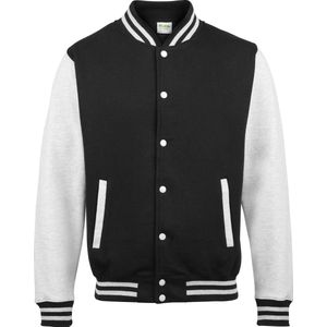 AWDis Varsity jacket, Jet Black/Heather Grey, Maat XS