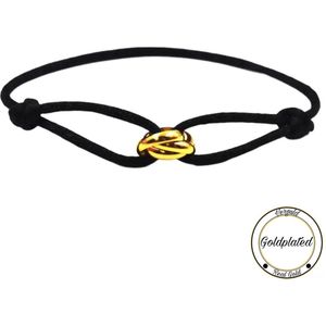 Soraro 3-in-1 ring Armband | Zwart | Goldplated | Soraro Armbanden | Cadeau voor haar | Verjaardag Vrouw |
