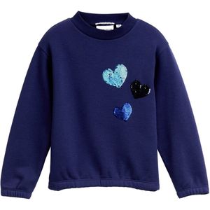 TOM TAILOR - Sweatshirt - Blauw - Met Motiefprint en Pailletten
