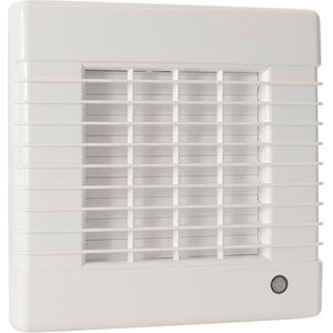 Badkamerventilator wit Ø100mm met automatische lamellen en t