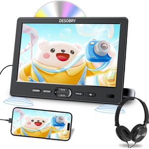 Draagbare dvd speler - Auto - 10,5inch - 1920x1080P - HDMI - Schermhoek van 135° - Ingebouwde speakers - zwart -