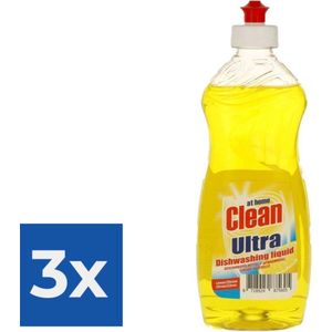 At Home Clean Ultra Afwasmiddel Lemon 500 ml - Voordeelverpakking 3 stuks