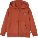 Sweater - Roest - Met Rits en Capuchon - Jongensprint