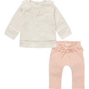 Noppies - kledingset - Meisjes - 2delig - Broek Shakope Rose Smoke - Blouse Aizawl Antique White - Maat 68