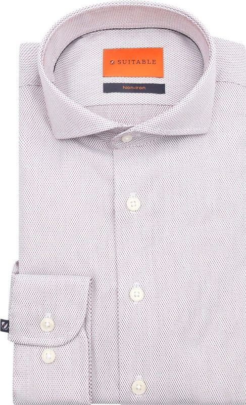 Suitable - Overhemd - Rood - Jacquard Luxe - Heren - Casual Shirt