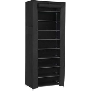 Schoenenrek met deksel 58 cm bruin