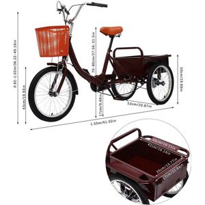 Gran Vida® - Driewieler Volwassenen - Verstelbaar Stuur & Zadel - Grote Bagagemand - 17 Inch