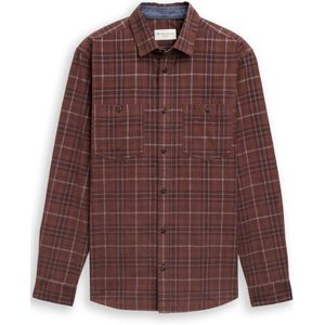 Tom Tailor Regular fit corduroy overhemd met ruitjesmotief