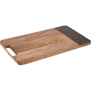 Artesà Rechthoekige Serveerplank voor Knabbels Voorgerechten - Mangohout Serveerplank met Tortoiseshell 40 x 23cm