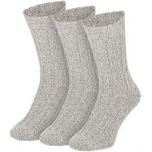 Apollo 124010 Noors Sokken Grof - Grijs | 1 bundel (3 paar) - 39-42