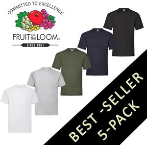 5 stuks Fruit of the Loom T-shirt diverse kleuren XL