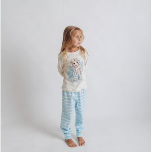 Frozen Elsa Pyjama - Maat 134 - Créme/Blauw - Katoen