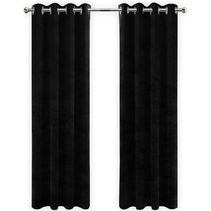 LW collection - gordijnen - zwart velvet - kant en klaar - fluweel - verduisterend - 140x175cm