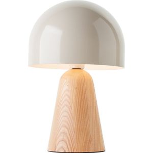Brilliant Nalam tafellamp 31cm licht hout/grijs metaal/hout snoer schakelaar 1x D45, E14, 40 W, Geschikt voor hanglamp (niet inbegrepen)