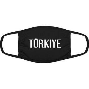Turkiye mondkapje | Turkije gezichtsmasker | bescherming | bedrukt | logo | Wit mondmasker van katoen, uitwasbaar & herbruikbaar. Geschikt voor OV