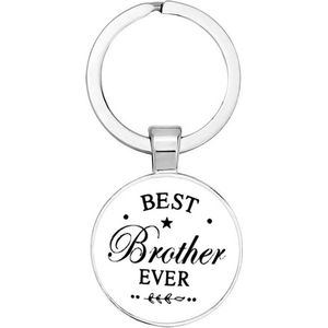 Akyol - Best brother ever Sleutelhanger - liefde - beste broer - familielid - cadeautje voor broer - beste ooit - cadeau - verjaardag - kado - geschenk - gift - 2,5 x 2,5 CM