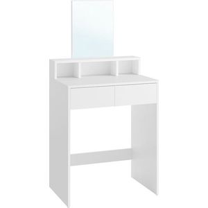 Kaptafel – Met spiegel en 2 lades wit