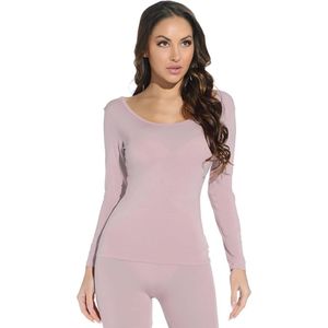 Ultradunne modale thermische top voor dames met lange mouwen