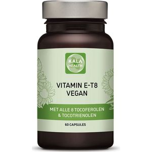 Vitamine E T8 Vegan - 60 capsules - Bevat alle 8 verschillende vormen van Vitamine E - Alle 8 tocotriënolen en tocopherolen - Kala Health