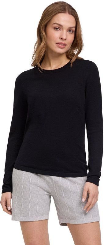 FALKE Basic New Merino Crew Neck elegante klassieker wol trui dames zwart - maat XL