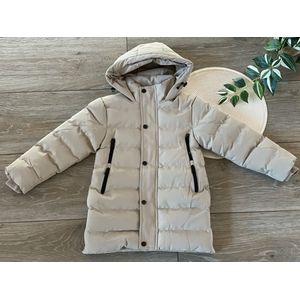 Beige winter jas gevoerd