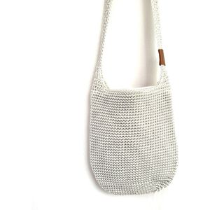 BAYUXX Bags Bali - Gehaakte tas met rits - Model BIBI - Handmade in Bali - Dames - Crossbody/ Schoudertas - Wit/ Off White - Duurzaam