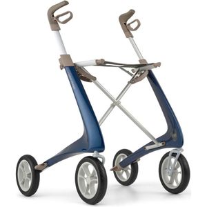 Rollator Acre Carbon Ultralight M, Royal Blue met kleine organizer bag