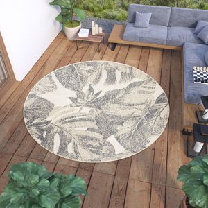 Tapiso Viera Rond Tuintapijt Vloerkleed Buiten Indoor Outdoor Binnen Maat- 120x120