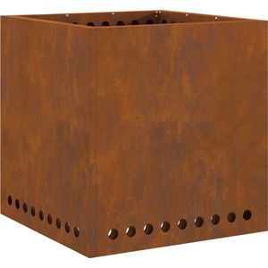 vidaXL - Rookloze - Vuurschaal - Vierkant - 48x48x50 - cm - Weervast - Staal