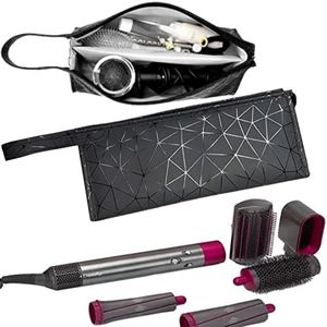 PromoHome Waterdichte Opvouwbare Reistas voor Haardroger - Magnetische Sluiting - PU Leren Draagbare Opbergtas - Zwart