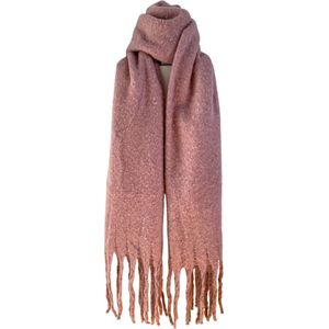 ASTRADAVI Winter Sjaals - Sjaal - Warme en Zachte Dames Omslagdoek - Lange Sjaal 200x50 cm - Roze