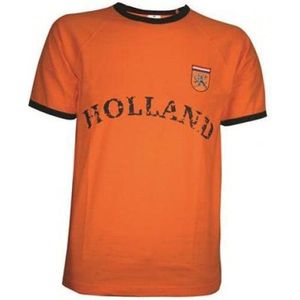 Retro T-shirt Oranje - EK/WK Nederlands Elftal - Voetbal met Holland logo - maat XXL