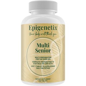 Epigenetix - Multi Senior - 100 premium tabletten - Blijf fit en vitaal na uw 50e! - Bevat essentiële vitaminen, mineralen en antioxidanten voor 50-plussers, ondersteuning voor energie, immuniteit en botgezondheid, bescherming tegen oxidatieve stress