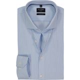 OLYMP - No. 6 Six - Overhemd - Lichtblauw Gestreept - Super Slim Fit - Strijkvriendelijk