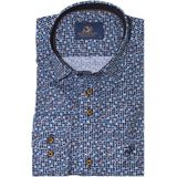 Eden Valley - Lange mouw overhemd - Heren - M - Blauw - Katoen - 514989 Modern fit
