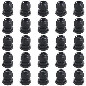 Verstelbare waterdichte kabelwartels - Nylon kabelconnectoren voor diverse toepassingen (25 stuks)
