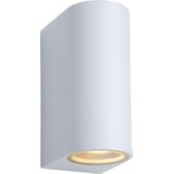 Lucide ZORA-LED - Wandspot / Wandlamp Binnen/Buiten - LED Dimb. - GU10 - 2x5W 3000K - IP44 - Wit